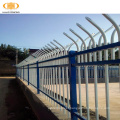 Decorative black coated single top curved spear steel fencing designs wrought iron fences for houses